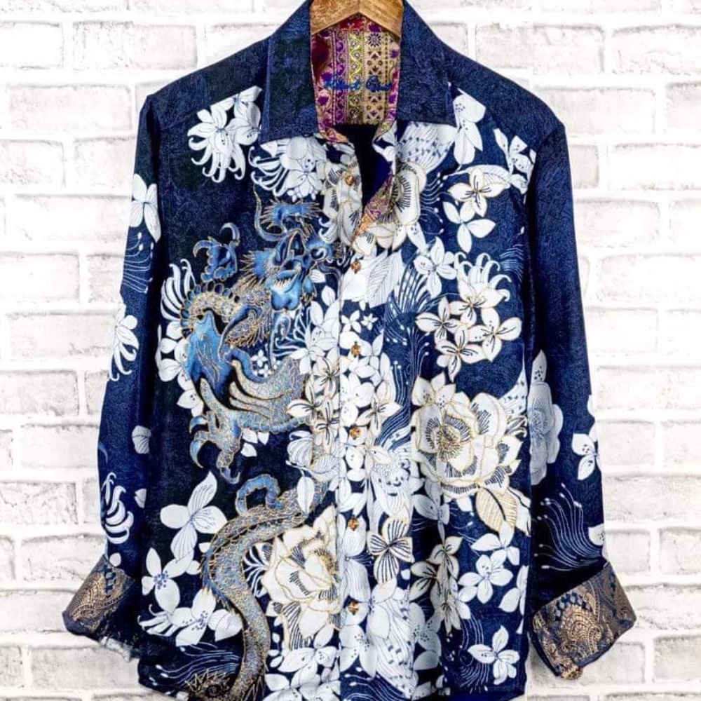 Robert graham breeze of leibo silk limited edition dragon shirt